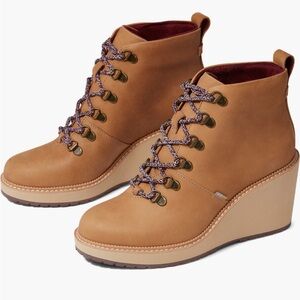 TOMS Women's Melrose Casual Boots Ankle High Wedge Hiking Booties 8